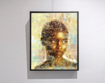African Beauty Girl, Black Girl, African Girl Poster, African Art, Canvas, African Wall Decor, Wall Decor, Home Decor, Giclee Fine Art,