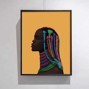 Afrikanisches Schönheitsmädchen, Schwarzes Mädchen, Bild auf Holz, Afrikanisches Mädchen Poster, afrikanische Kunst, Druck, afrikanische Wanddekoration, Wanddekoration, Home Decor