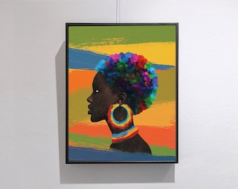 African Beauty Girl, Black Girl, African Girl Poster, African Art, African Wall Decor, Wall Decor, Home Decor, Art Print