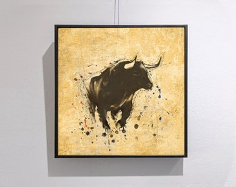 Bull Wall Art Print - Bull Painting - Canvas Prints - Animal Art - Home Decor - large Print on Canvas - Wall art - Wall Decor - Giclee - Art