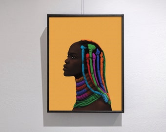 African Beauty Girl, Black Girl, Picture on Wood, African  Girl Poster, African Art, Print, African Wall Decor, Wall Decor, Home Decor