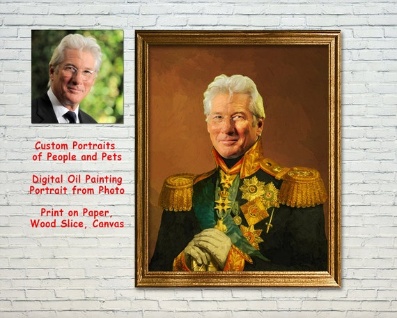 Custom Oil Painting of your Husband or Boyfriend as a 18th Century Renaissance Duke Replace Face Portrait Painting from photo,