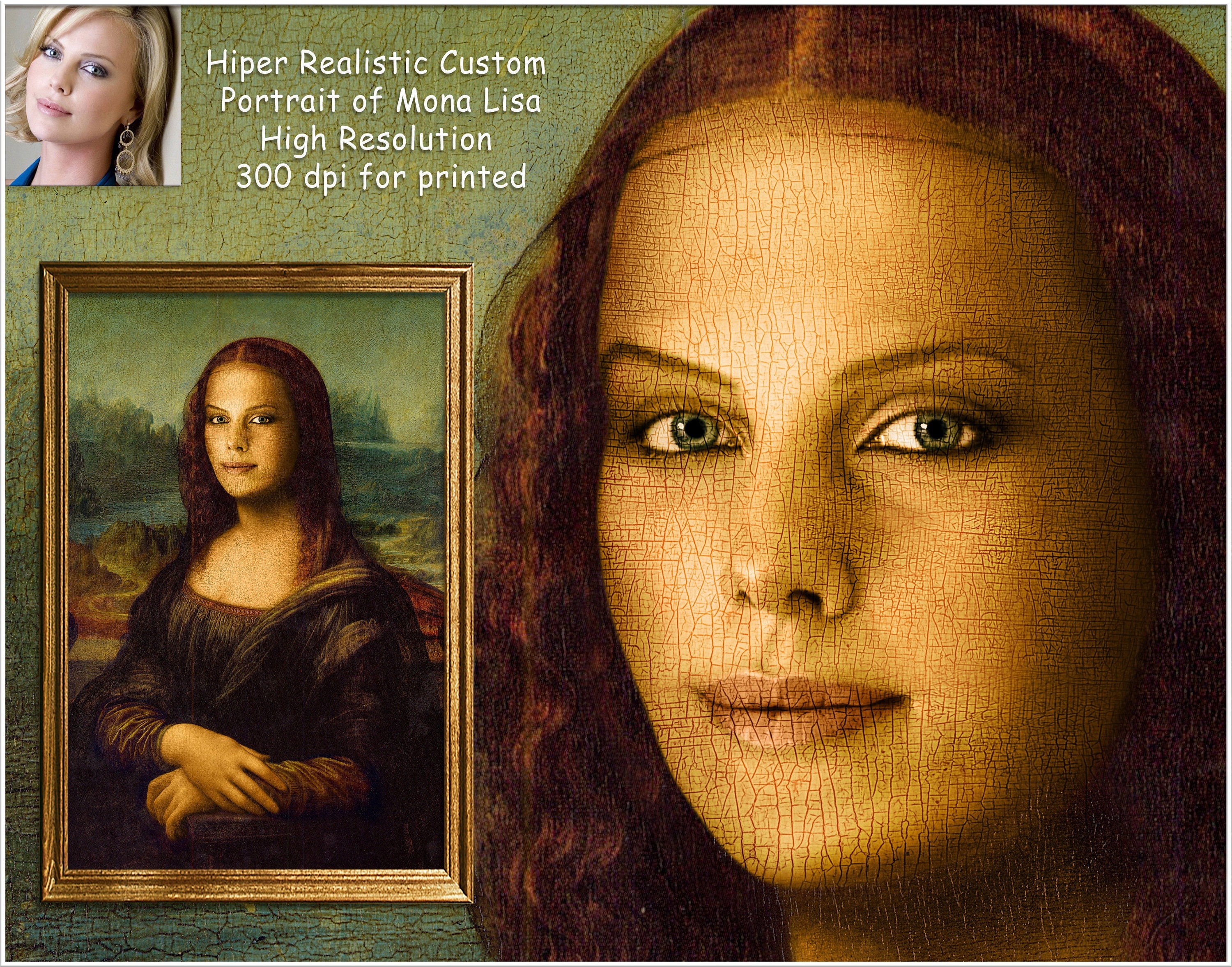 Mona Lisa Customizable Portrait for Woman, Classic Mona Lisa, Portrait From  Photo, Remastered Mona Lisa, Replace Face, Gift for Friends 