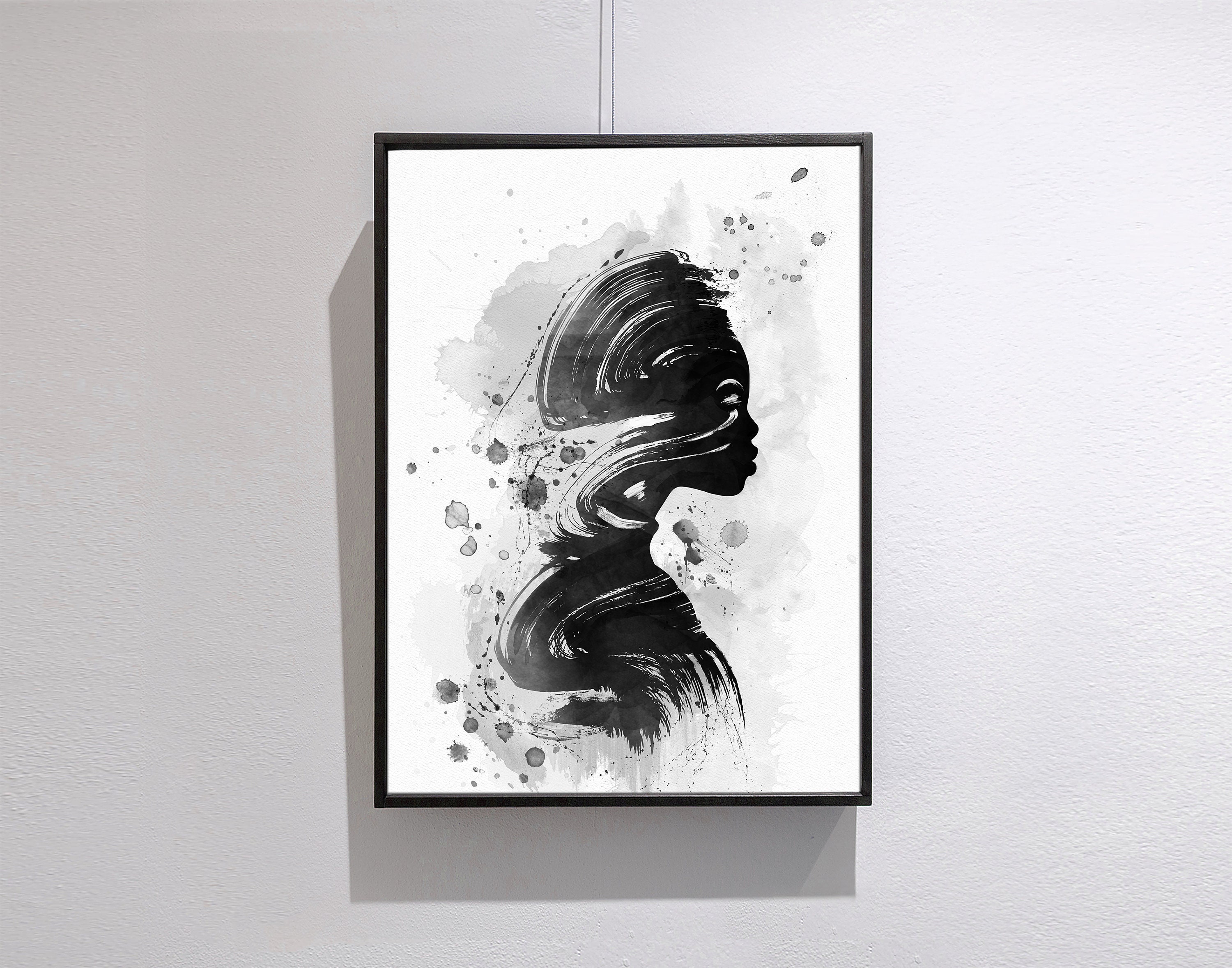 African Beauty Girl, Black And White Abstract Print, Black Girl, African Girl Poster African Art, African Wall Decor, Home Decor