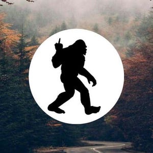 Bigfoot Flipping the Bird Decal
