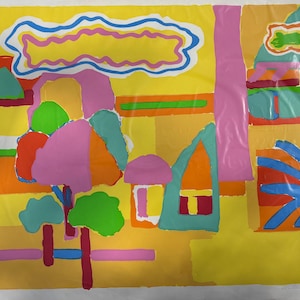 Jon Grillo Mid-Century Modern Abstract Print-Landscape I - Abstract Expressionism Serigraph- Large Spectacular Serigraph