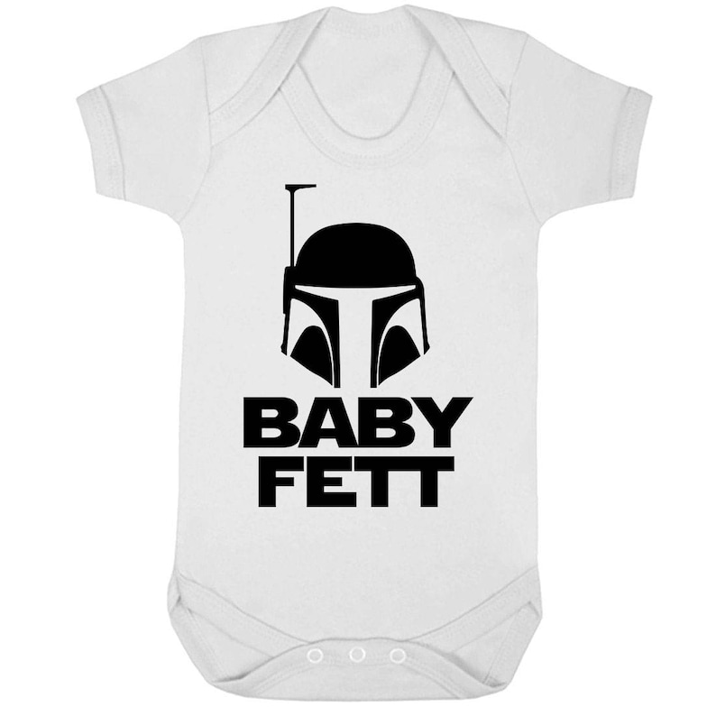 BABY FETT White Baby Grow Sizes Newborn to infant White Bodysuit Vest Short Sleeve