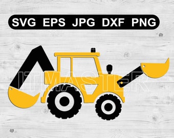 Excavator Construtction vehicle SVG , Truck Svg,Dxf ,Jpg , Png , Eps Cut File Download digital Cricut File digger truck birthday shirt svg