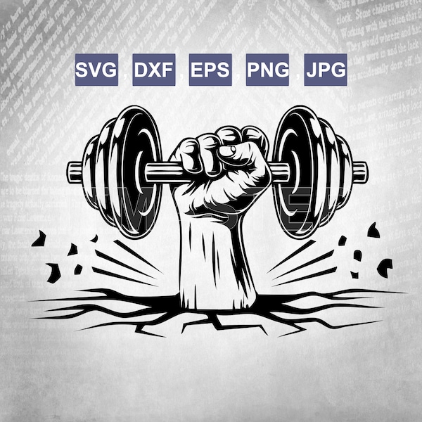 bodybuilding weight hand dumbbell motivation SVG, Eps,Dxf,Png,Jpg vector cut file for cricut and silhouette design digital file download