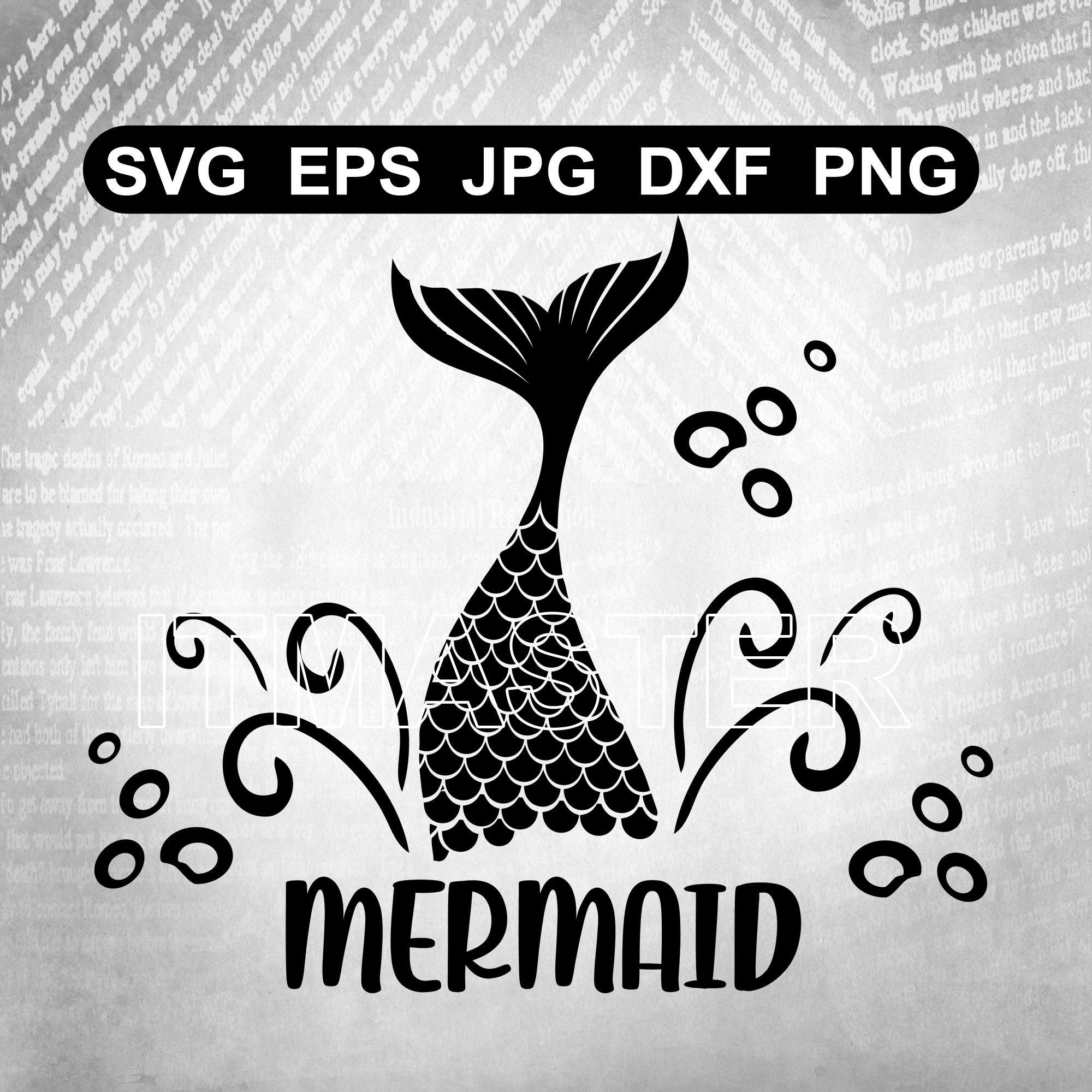 Mermaid Tail With Text Svg Dxf Jpg Png Eps Cut File - Etsy