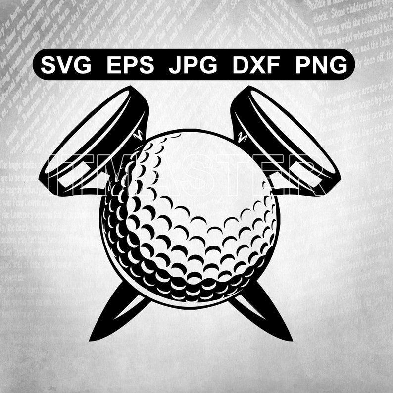 Golf ball with crossed tee tournament golfing sports Svg | Etsy