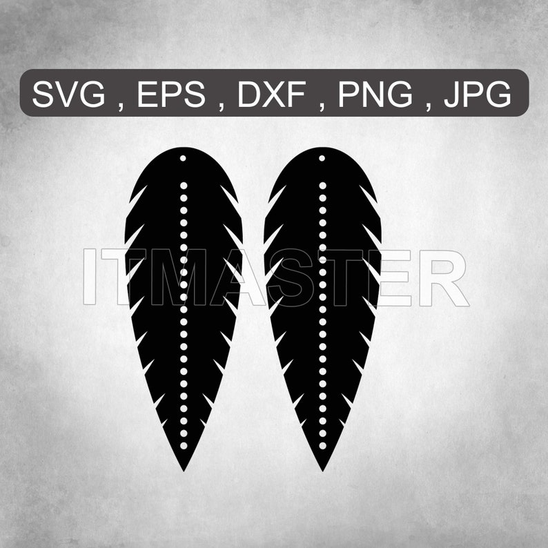 Feather Earrings Jewelry Design Earring Template Svg Dxf - Etsy