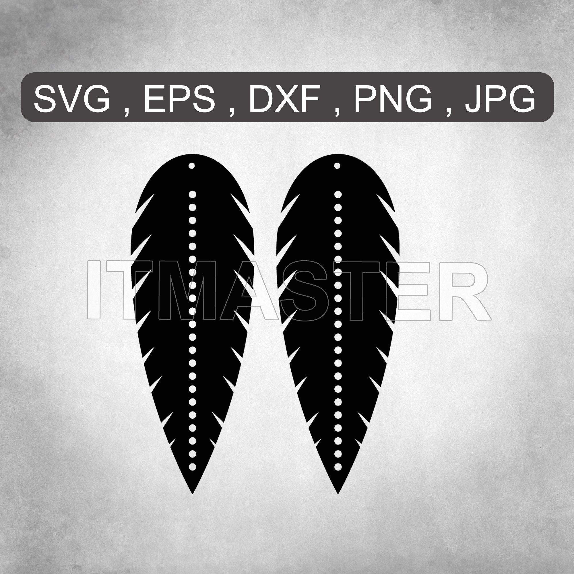 Feather Earrings Jewelry Design Earring Template Svg Dxf - Etsy