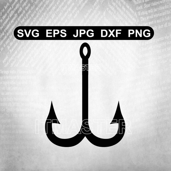 Download Clip Art Clip Art Silhouette Eps Svg Pdf Png Dxf Jpeg Cut Files For Cricut Triple Fishing Hook Art Collectibles