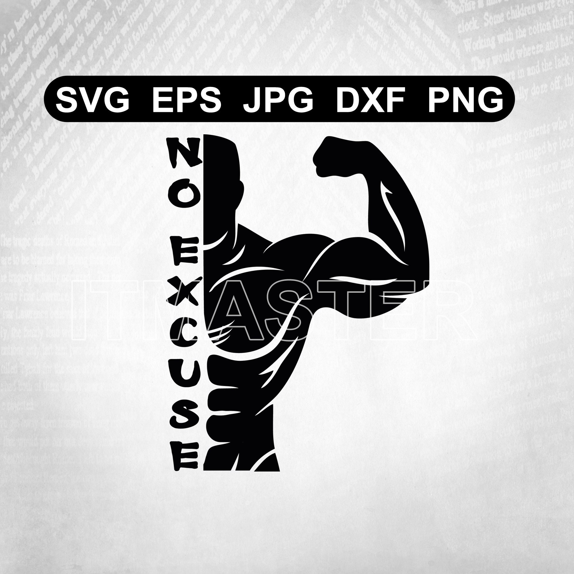 Bodybuilder Pose Bodybuilding With No Excuse Text Sports Svg Etsy