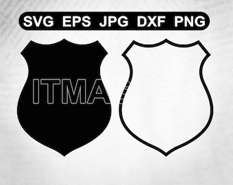 Police Officer Badge template Svg , Dxf , Jpg , Png , Eps Cut File Download digital Cricut File cutfile download vinyl shield svg 2 designs