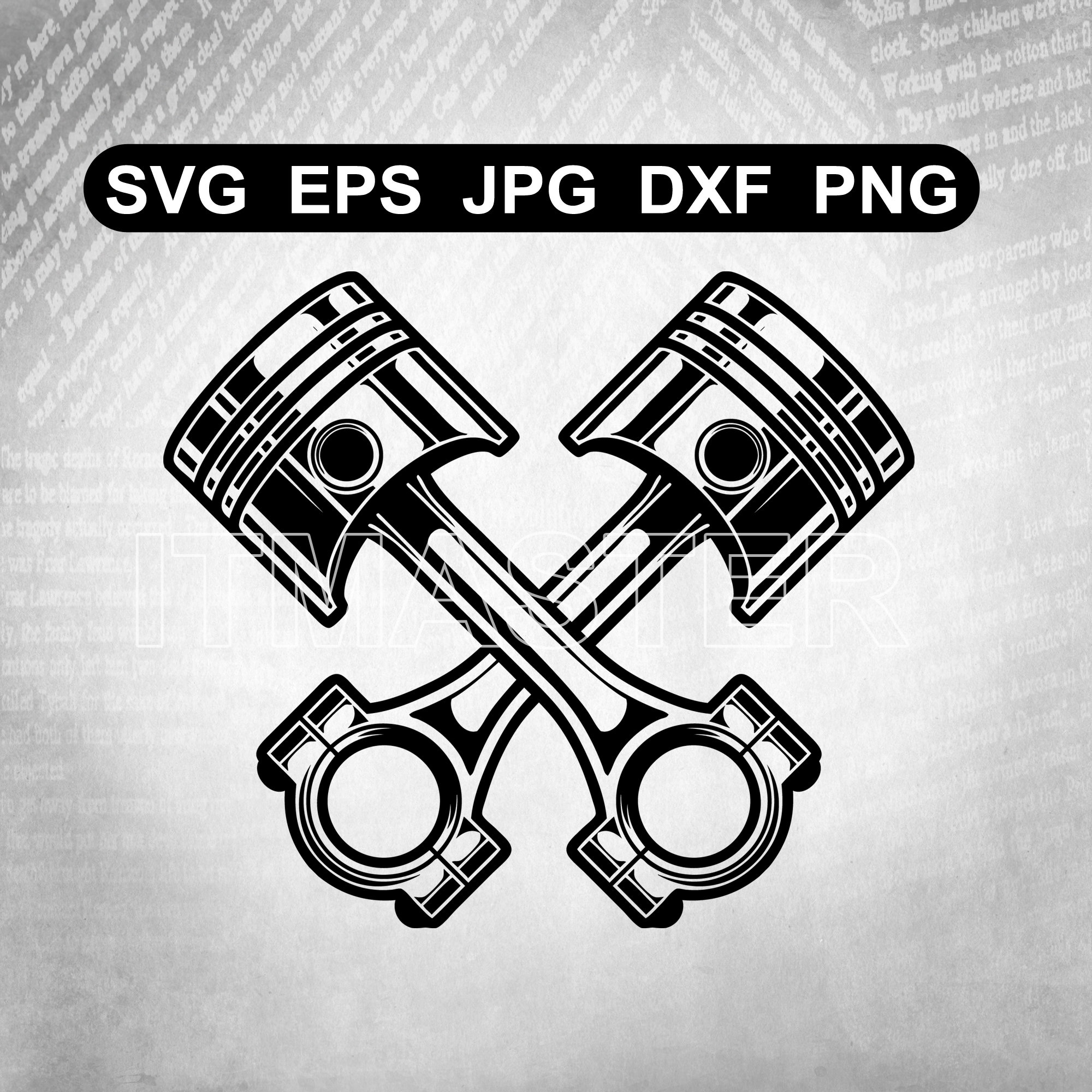 Crossed Engine Piston SVG Mechanic Piston Vector Svg Dxf Etsy UK