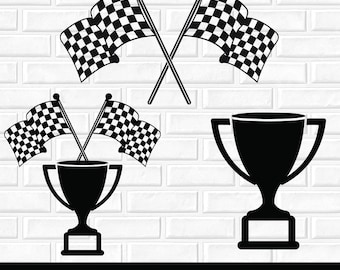 checkered flag,Nascar flag svg,tropy svg,car racing flag svg Svg , Dxf , Jpg , Png,Eps Cut File Download digital Cricut file position trophy