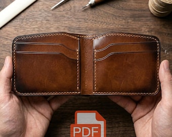 PDF wallet pattern,leather bifold wallet, Minimalist wallet pattern,(7 pocket) , Wallet pattern, Pattern Template, Slim wallet