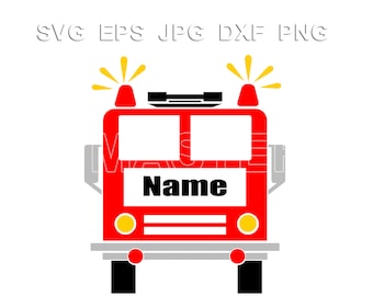 Fire truck Engine fire Brigade Svg , Dxf , Jpg , Png , Eps Cut File Download digital Cricut File vector cutfile Tshirt custom name
