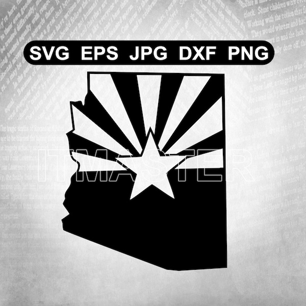 Arizona Map flag Silhouette template USA State Svg , Dxf , Jpg , Png , Eps Cut File Download digital Silhouette Cricut File