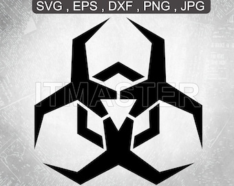Biohazard SVG, Biohazard logo SVG, Biozard symbol svg for cricut cutfile , png , dxf, eps, svg file digital download biohazarad png