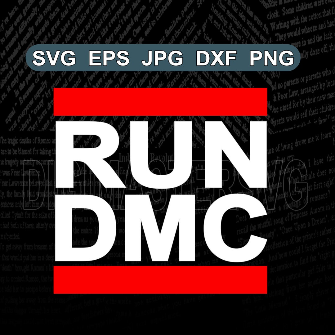 Run Dmc White and Red Color Svg Eps Png Dxf Jpg File Etsy Hong Kong