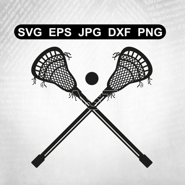 two Crossed double Lacrosse Sticks Svg,Sports Svg,png,eps,dxf,jpg download file cutfile for cricut and silhouette design vector cut file