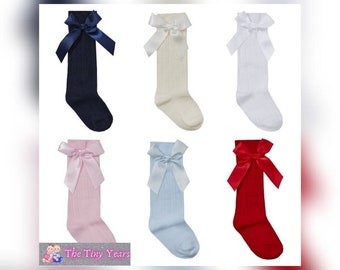 knee high socks with bows baby