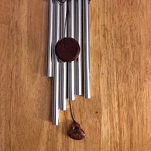 Glass Fused Silver Wind Chimes~~With Handmade Windsail~~Unique ~~Whimsical ~~ Multicolored