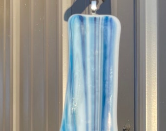 Wind Chimes  ~ Glass  Fused ~ Whimsical -Midnight Blue
