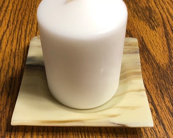 Glass Fused Trinket Dish ~ Candle Holder ~~ Soap Dish ~~  Coaster