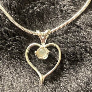 Sterling Silver Small Heart Necklace ~~ Dichroic Glass