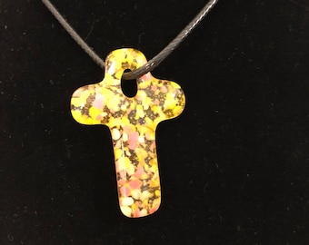 Glass Fused Neckkace ~~ Cross ~~ Passion for Christ