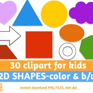2D GEOMETRISCHE VORMEN illustraties voor kinderen, vierkant, cirkel, driehoek, xegagon, ruit, ster, vormenoverzicht, zwart-wit, clipart kleuren