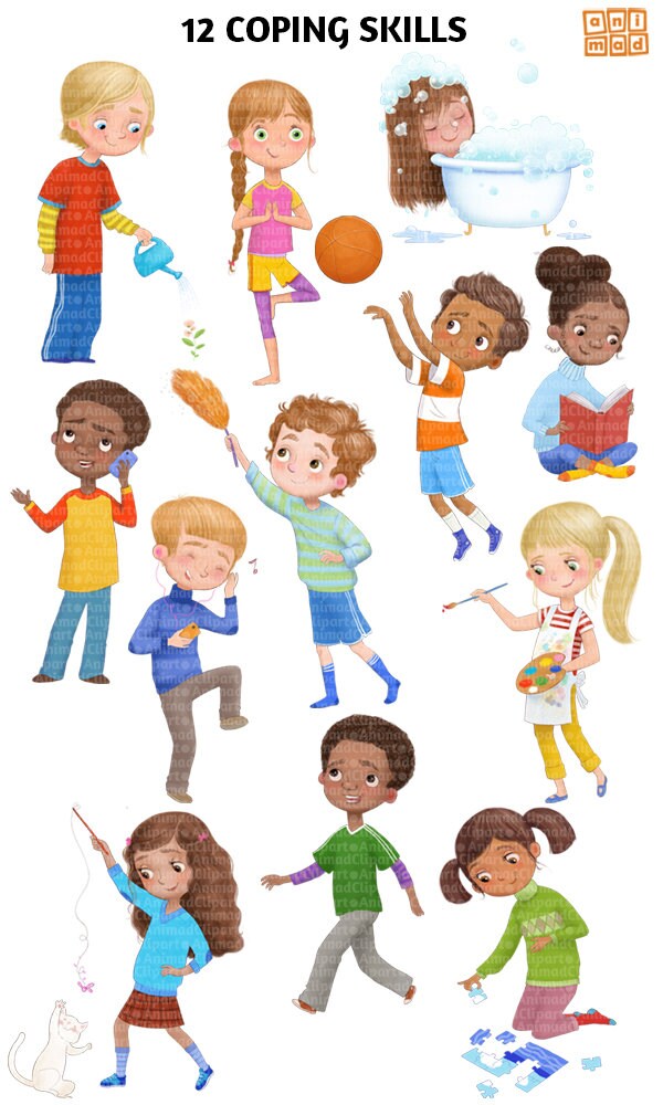 COPING SKILLS Clip Art for Kids Emotion Coping Strategies for - Etsy Canada