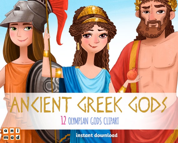 Ancient Greek Gods Clip Art Instant Download Greek Etsy