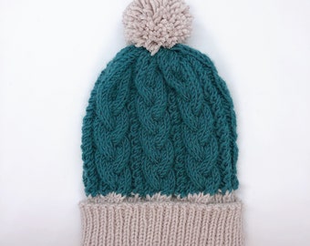 Superfine merino wool kid’s  cable beanie