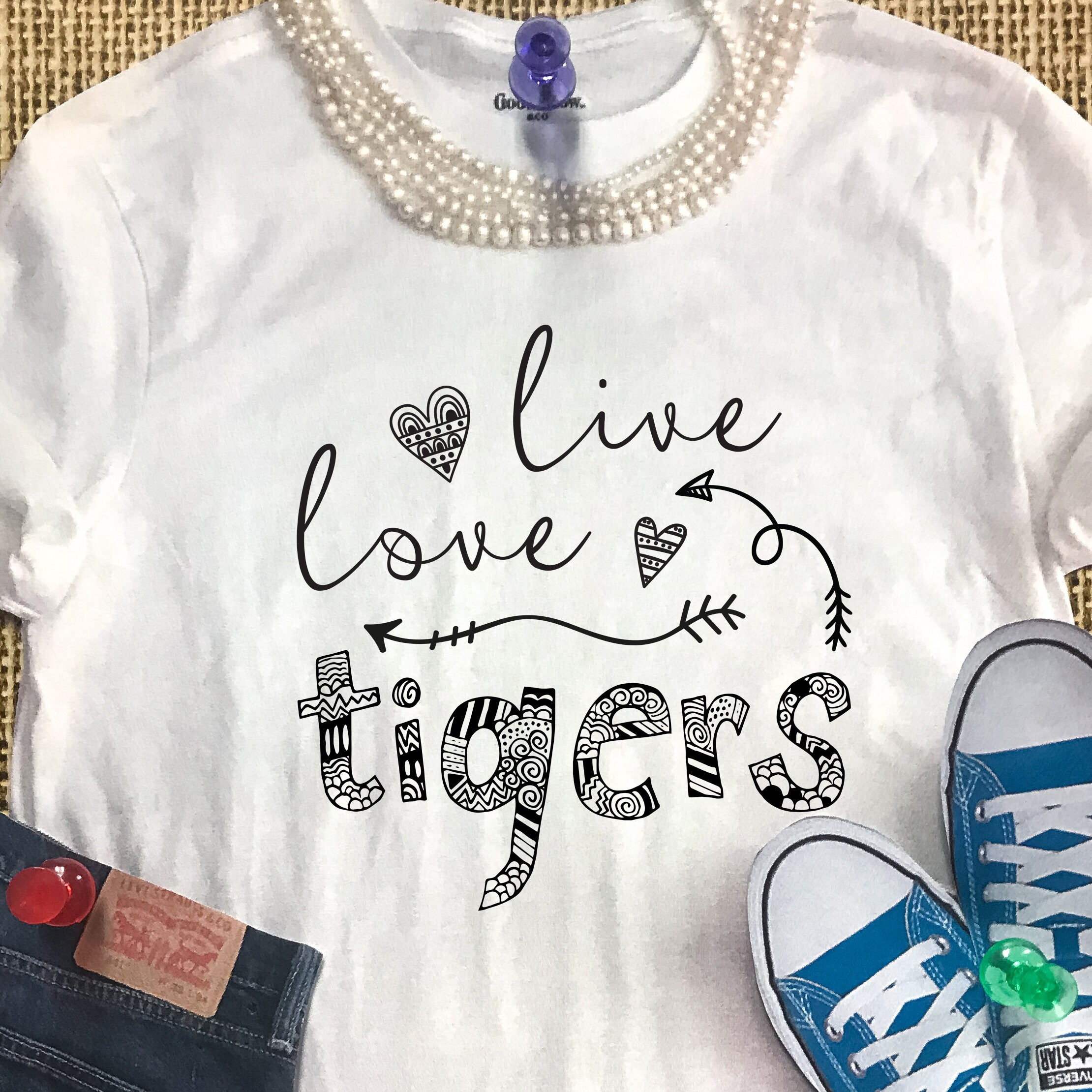 Download Live Love Tigers SVG Football SVG Football Sister T-shirt ...