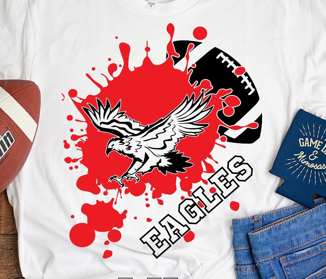 Eagles SVG Football SVG Eagles Football Tshirt Design Etsy