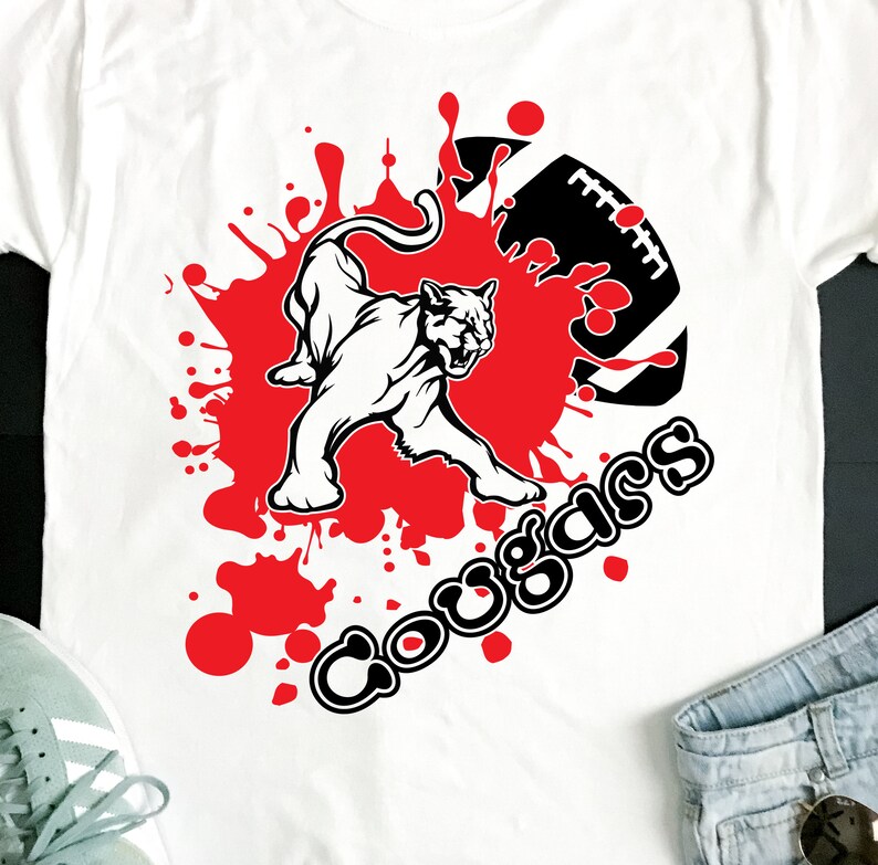 Cougars Svg Football Svg Cougars Football T Shirt Design Etsy Uk