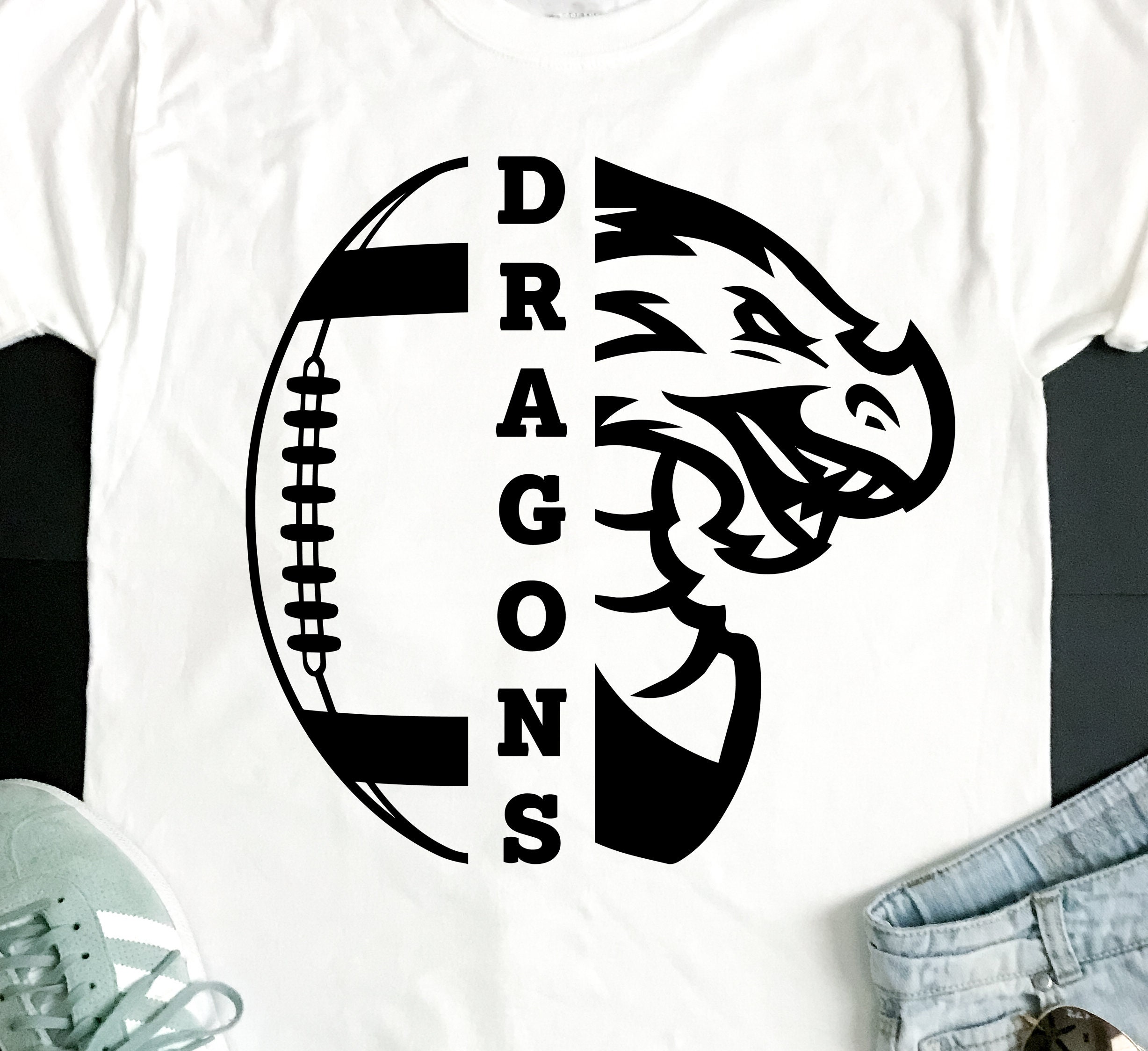 Download Dragons SVG Football SVG Dragons Football T-shirt Design ...