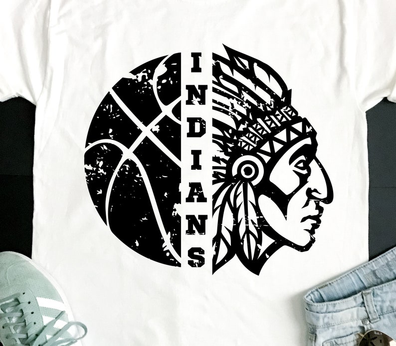 Indians SVG Basketball SVG Grunge Indians Basketball Design Etsy