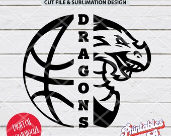 Dragon pdf dxf Dragons eps Basketball Dragon Basketball svg png svg Dragons Basketball svg sublimation