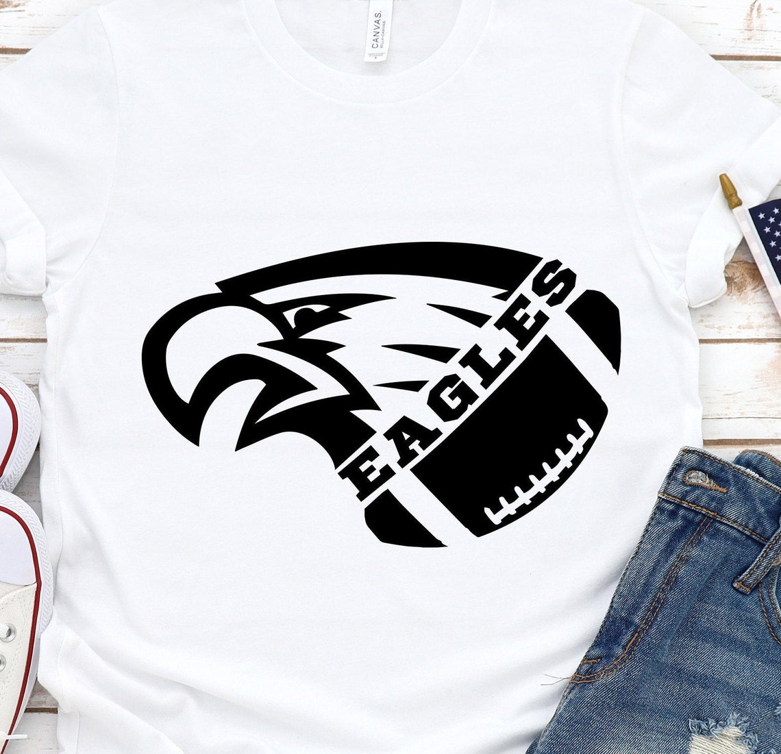 Eagles Football SVG Eagles Football Tshirt Design Football Etsy