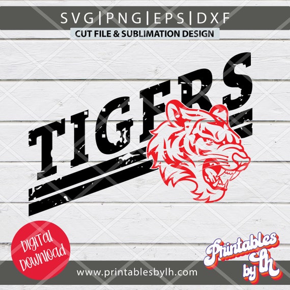 Tigers SVG Football SVG Grunge Tigers Football Design | Etsy