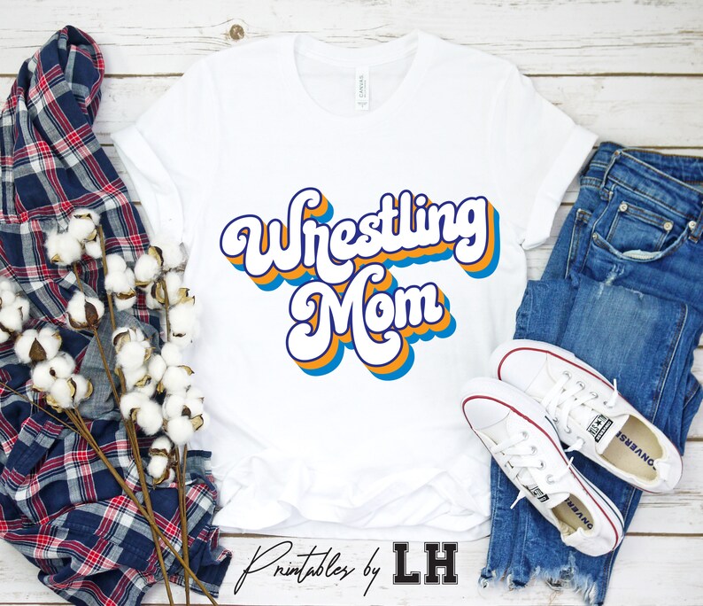 Download Wrestling Mom SVG Wrestling Mom Retro T-shirt Design Retro ...