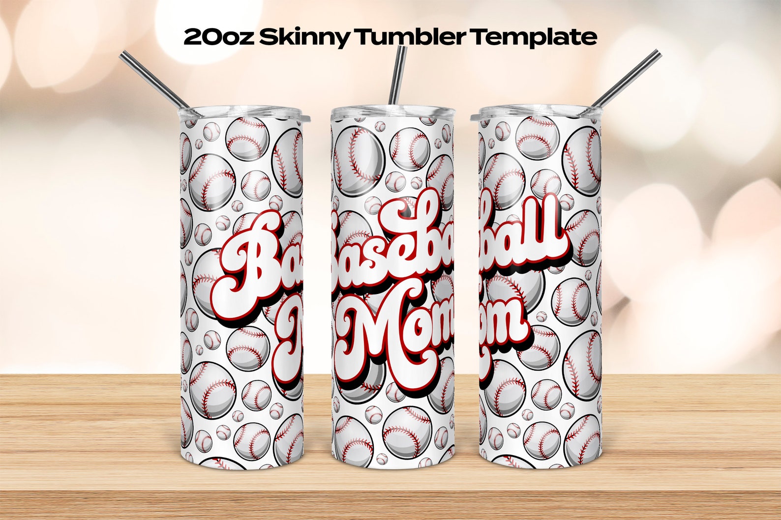 Download Baseball Mom Skinny Tumbler Sublimation Template Skinny | Etsy