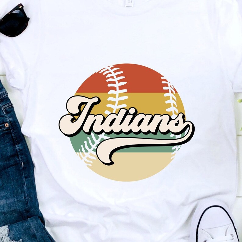 BUNDLE Indians SVG Indians School Spirit Tshirt Designs Retro Sunset T-shirt Design Indians Sublimation Design