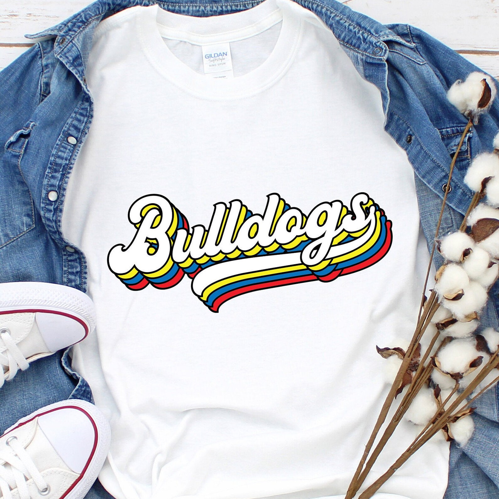 Bulldogs SVG Retro SVG Bulldogs Retro Tshirt Design Etsy